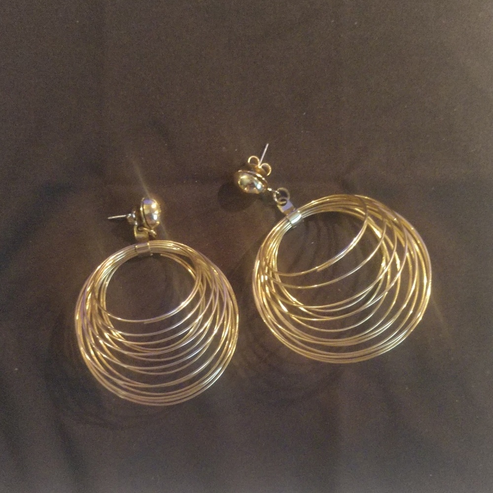 Earrings gold hoops - Picture 2 of 3